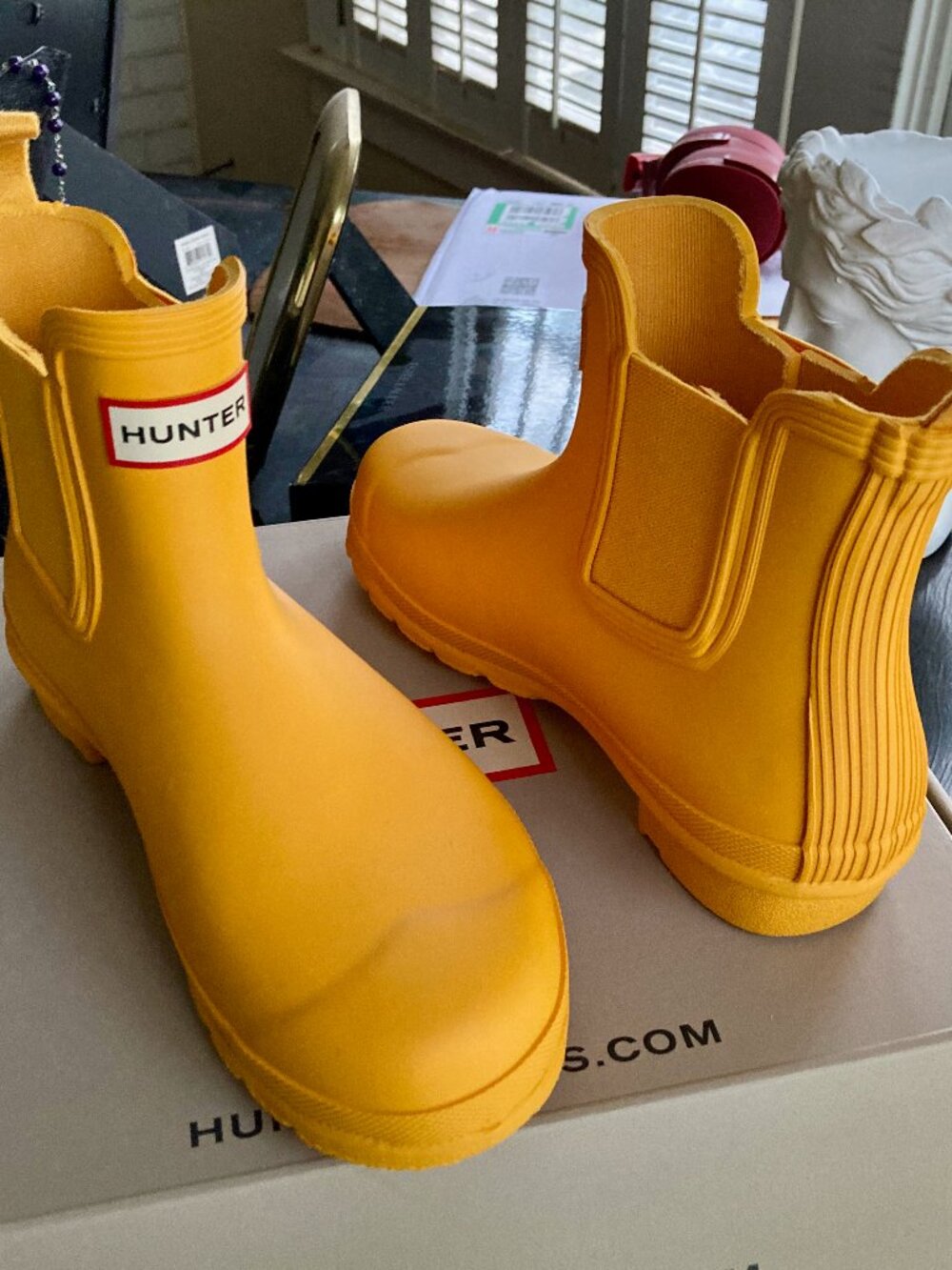HUNTER w original chelsea rain boots yellow 7 - Picture 3 of 8